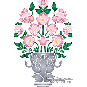 Maljakko jossa kukkia - koristeluun tarkoitettu sapluuna
