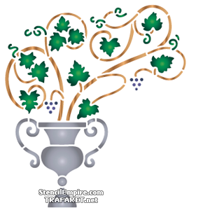 Urna med murgröna - schablon för dekoration
