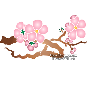 Japaninkirsikan oksa 08a - koristeluun tarkoitettu sapluuna