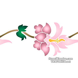 Orientalisk blomma - schablon för dekoration