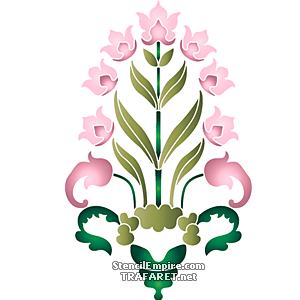 Orientaliska tulpaner – färgglad bukett - schablon för dekoration