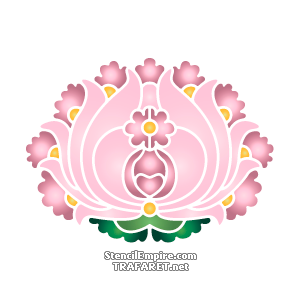 Kiinalainen kukka 3 - koristeluun tarkoitettu sapluuna
