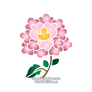 Kiinalainen kukka 5 - koristeluun tarkoitettu sapluuna