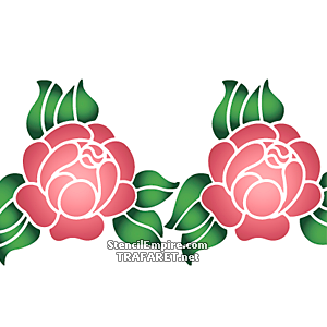 Ruusu (primitiivinen tyyli) 1B - koristeluun tarkoitettu sapluuna