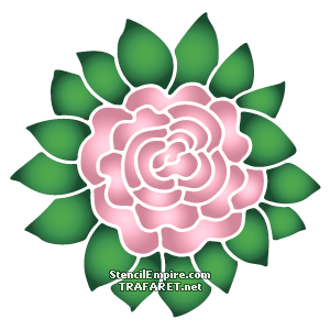 Rose och blad 1 - schablon för dekoration