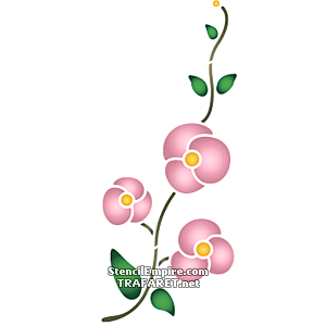 Villiruusu (primitiivinen tyyli) A - koristeluun tarkoitettu sapluuna