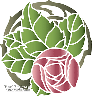 Ruusuja ympyrä suunnittelu 4 - koristeluun tarkoitettu sapluuna