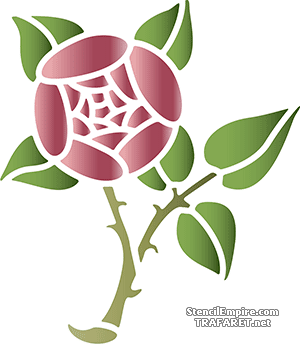 Pyöreä ruusu 4 - koristeluun tarkoitettu sapluuna