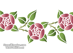 Pyöreä ruusut tapettiboordi 4 - koristeluun tarkoitettu sapluuna