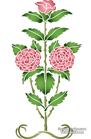 Pitkä ruusu - koristeluun tarkoitettu sapluuna