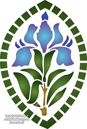 Soikea iris - koristeluun tarkoitettu sapluuna