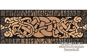 Käärmeet kietoutuneina - koristeluun tarkoitettu sapluuna