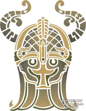 Viking hjälm - schablon för dekoration