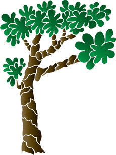 Träd Puh 1 - schablon för dekoration
