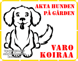 Varning för hunden 03 - schablon för dekoration