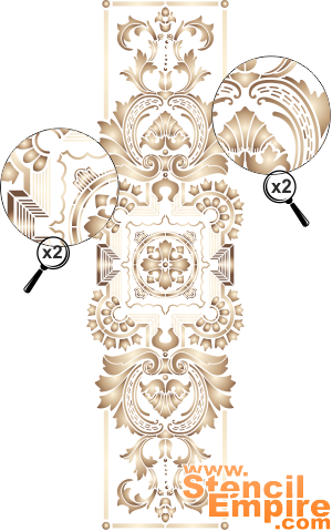 Iso renessanssin kuvio 012 - koristeluun tarkoitettu sapluuna