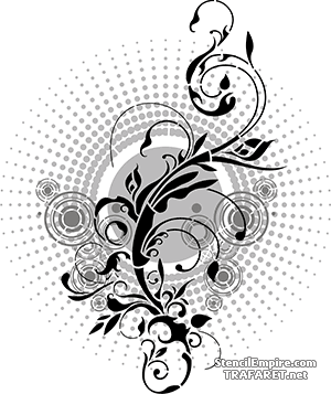 Abstraktinen kuvio 2709 - koristeluun tarkoitettu sapluuna