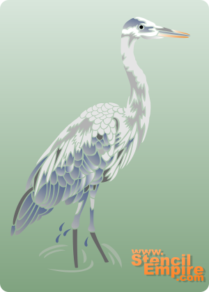 Stork - schablon för dekoration