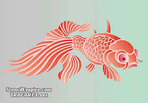 Orientaliska fisk - schablon för dekoration