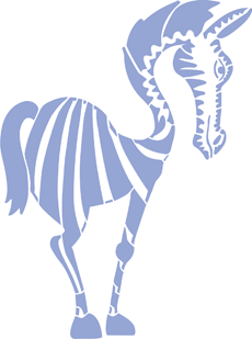 Snygg zebra - schablon för dekoration
