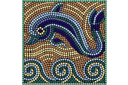 Delfin över vågor (mosaik) - kakelmålning schabloner