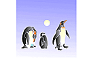 kolme pingviinia - eläinten maalaussapluunoita