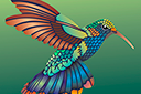 Kolibrin pyrstö - eläinten maalaussapluunoita