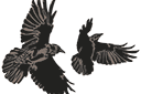 Kaksi variksia - eläinten maalaussapluunoita