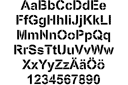 Arial fontti - kirjaimia, numeroita ja lauseita sabluunat