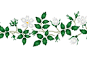 Nypon bård 003 - stenciler olika motiv blommor