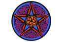 Keltisk pentagram 96 - schabloner i keltisk stil