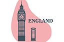 Englanti - maailma maamerkkejä - sablonit maamerkkejä ja rakennuksia