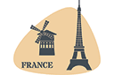 Ranska - maailma maamerkkejä - sablonit maamerkkejä ja rakennuksia