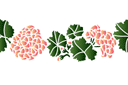 Kantbårder av hortensior - stenciler olika motiv blommor