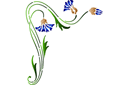 Blåklint vinkel på 72 - stenciler olika motiv blommor