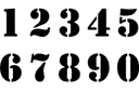 Stencil numerot - kirjaimia, numeroita ja lauseita sabluunat