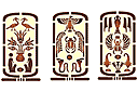Tre rullar - schabloner i egyptisk stil Tre rullar - schabloner i egyptisk stil