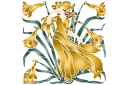 Floras följe - Narcissus - kakelmålning schabloner