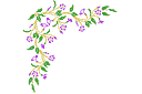 Periwinkle blomma - stenciler olika motiv blommor