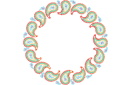 Cirkelmönster på taggiga paisleys 121 - schabloner i indisk stil