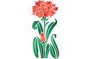 Red Carnation - stenciler olika motiv blommor