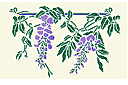 Hängande wisteria - schabloner på trädgårdstema