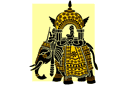 En elefant med ett torn - schabloner i indisk stil