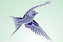 Blå fåglar - schabloner på österländskt tema 