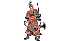 En krigare med svärd - schabloner på österländskt tema 