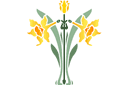 Engelska Påskliljor 1 - stenciler olika motiv blommor