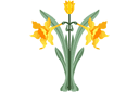 Engelska Påskliljor 2 - stenciler olika motiv blommor