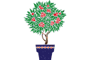 Puu punaisilla kukilla - sapluunat puiden piirtämiseen