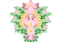 Indiansmycken - stenciler olika motiv blommor