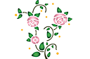 Ruusujen oska (primitiivinen tyyli) - ruusut sablonit